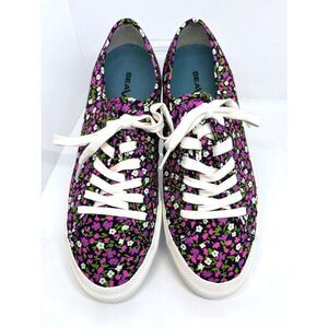 EUC! SEAVEES Women's Monterey Sneaker Blossom Poplin Twill Size US 8